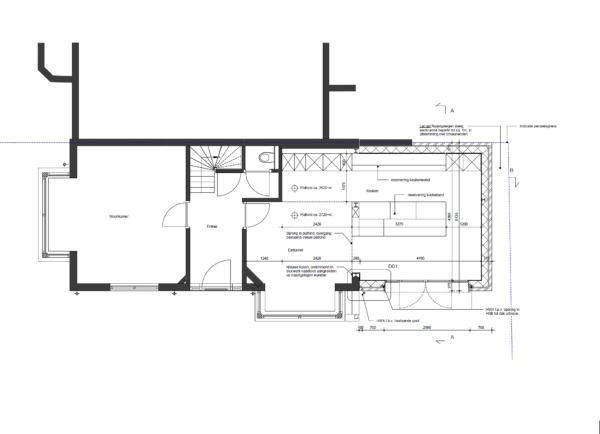Plattegrond begane grond met uitbouw – Oog in Al Utrecht